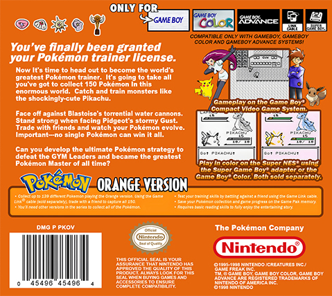 Pokemon - Orange Version (Hack) — Box back